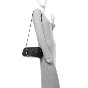 CHANEL Caviar Quilted Fashion Therapy Bowling Bag Black