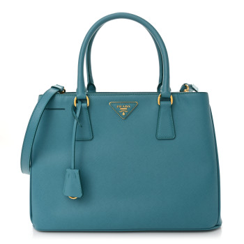 PRADA Saffiano Lux Medium Tote Turchese