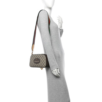 GUCCI GG Supreme Monogram Web Neo Vintage Shoulder Bag Beige New Acero Crop
