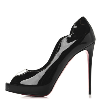CHRISTIAN LOUBOUTIN Patent Hot Chick Alta 120 Pumps 38.5 Black