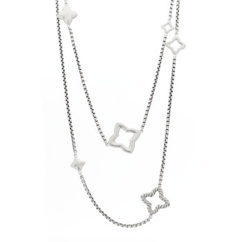 DAVID YURMAN Sterling Silver 25mm Quatrefoil Chain Necklace