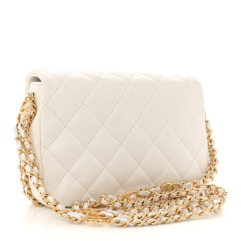 CHANEL Caviar Quilted Mini CC You Flap White
