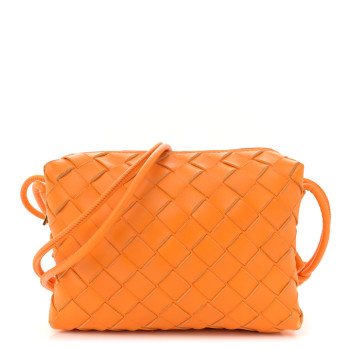 BOTTEGA VENETA Nappa Intrecciato Mini Loop Camera Bag Tangerine