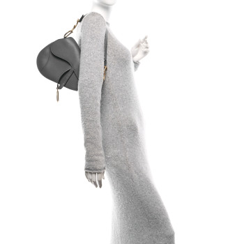 CHRISTIAN DIOR Calfskin Saddle Bag Sky Blue