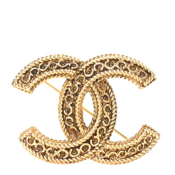 CHANEL CC Brooch Gold