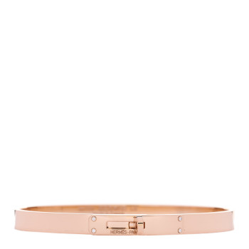 HERMES 18K Rose Gold Diamond PM Kelly Bracelet LG
