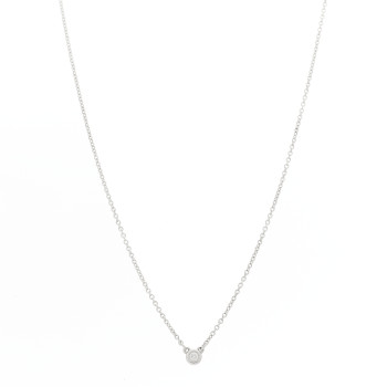 TIFFANY Sterling Silver Diamond .03ct Elsa Peretti Diamonds by the Yard Pendant Necklace