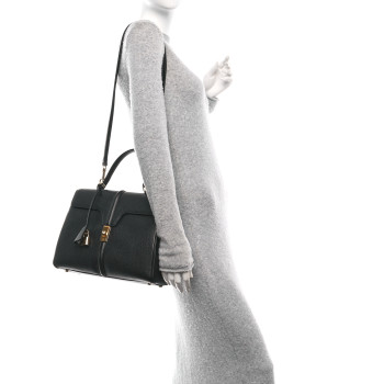 CELINE Grained Calfskin Classique 16 Top Handle Bag Black