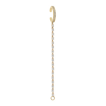 ANITA KO 18K Yellow Gold Diamond Single Row Ear Cuff Chain Earring