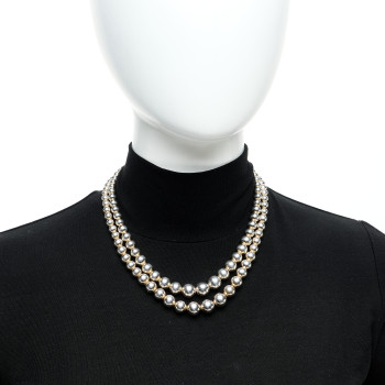 TIFFANY Sterling Silver HardWear Graduated Ball Two-Row Necklace