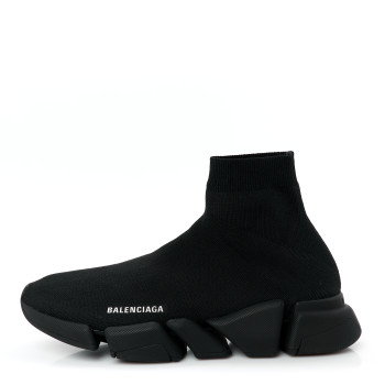 BALENCIAGA Technical 3D Recycled Knit Bi-Color Sole Mens Speed 2.0 Sneakers 44 Black White