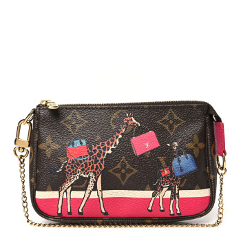 LOUIS VUITTON Monogram 2017 Christmas Animation Mini Pochette Accessories