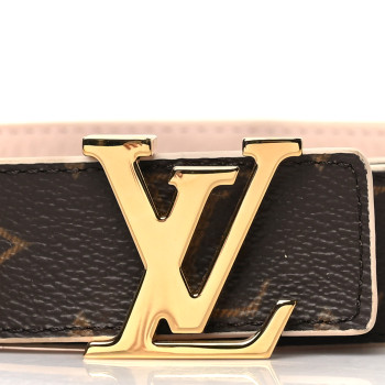 LOUIS VUITTON Calfskin Monogram 30mm LV Initiales Reversible Belt 80 32 Rose Ballerine