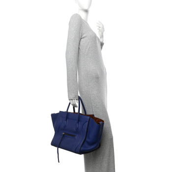 CELINE Grained Calfskin Medium Phantom Luggage Indigo