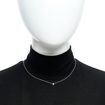 TIFFANY Sterling Silver Diamond .03ct Elsa Peretti Diamonds by the Yard Pendant Necklace