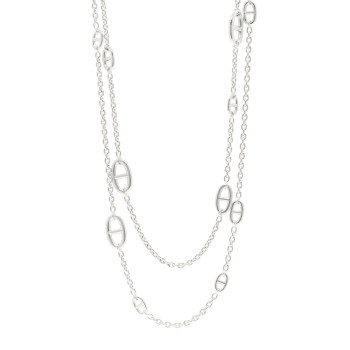 HERMES Sterling Silver Farandole Necklace 120