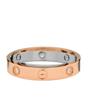 CARTIER 18K Pink White Gold 6 Diamond LOVE Ring 47 4.25