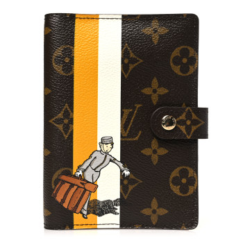 LOUIS VUITTON Monogram Groom Small Ring Agenda Cover Yellow