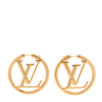 LOUIS VUITTON Metal Louise Hoop Earrings Gold