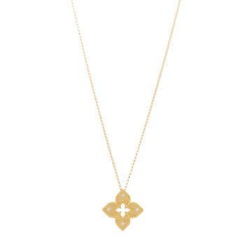 ROBERTO COIN 18K Yellow Gold Diamond Medium Venetian Princess Flower Pendant Necklace
