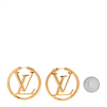 LOUIS VUITTON Metal Louise Hoop Earrings Gold