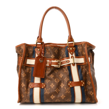 LOUIS VUITTON Monogram Rayures Tisse Sac GM Blue