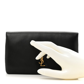 SAINT LAURENT Lambskin Large Calypso Bi-Fold Wallet Black