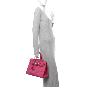 HERMES Ostrich Birkin 30 Fuchsia