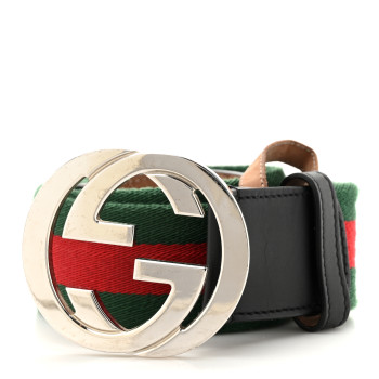 GUCCI Canvas Web Interlocking G Belt 110 44 Black