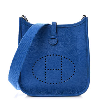 HERMES Taurillon Clemence Evelyne TPM Bleu Zellige