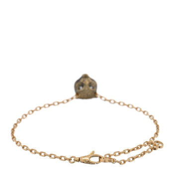 GUCCI 18K Yellow Gold Diamond Black Onyx Le Marche des Merveilles Feline Bracelet