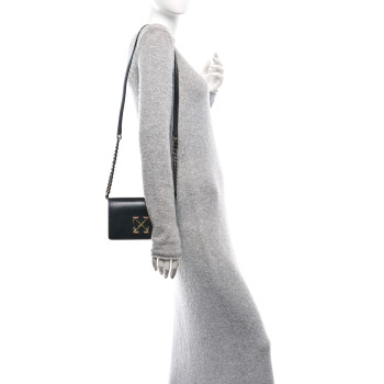 OFF-WHITE Calfskin Jitney 0.5 Crossbody Bag Black