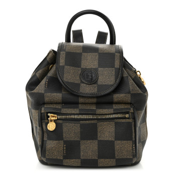 FENDI Coated Canvas Pequin Drawstring Backpack Tobacco