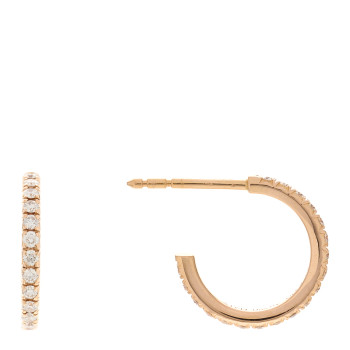 TIFFANY 18K Rose Gold Diamond Small Metro Hoop Earrings