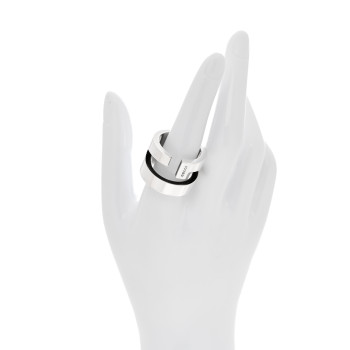 GUCCI Sterling Silver G Cutout Band Ring 63 10.25