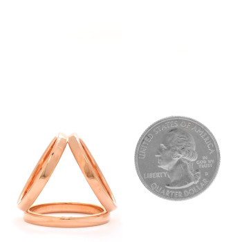 HERMES Permabrass Rose Gold Plated Trio Scarf Ring