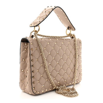 VALENTINO GARAVANI Nappa Medium Rockstud Spike Shoulder Bag Poudre