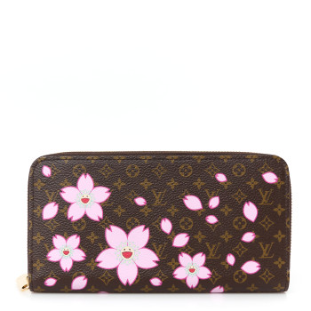 LOUIS VUITTON LV X TM Monogram Cherry Blossom Zippy Wallet Sakura Brown