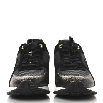 LOUIS VUITTON Suede Monogram Run Away Sneakers 42 Black