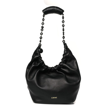 LOEWE Mellow Nappa Small Monochrome Squeeze Bag Black