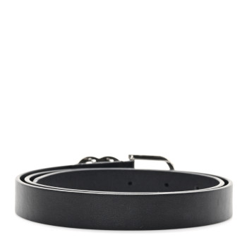 CHANEL Calfskin Crystall CC Belt 75 30 Black