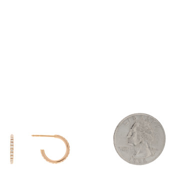 TIFFANY 18K Rose Gold Diamond Small Metro Hoop Earrings