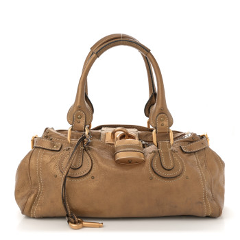 CHLOE Metallic Calfskin Medium Paddington Satchel Gold