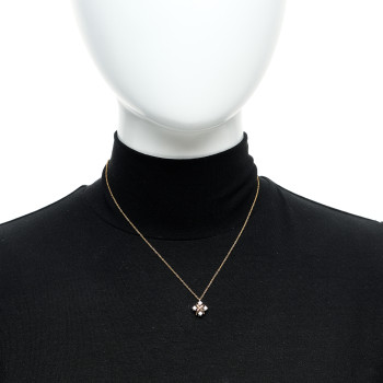 TIFFANY 18K Rose Gold Platinum Diamond Schlumberger Lynn Pendant Necklace