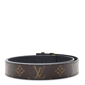 LOUIS VUITTON Calfskin Monogram 30mm LV Initiales Reversible Belt 80 32 Black