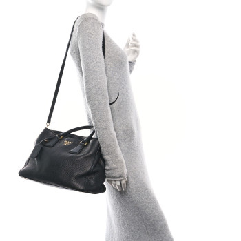 PRADA Vitello Daino Tote Black