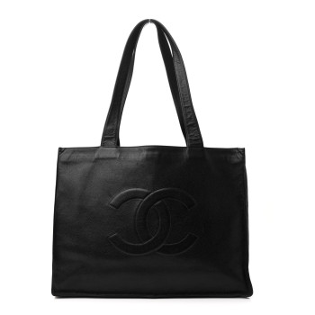 CHANEL Caviar CC Shopper Tote Black