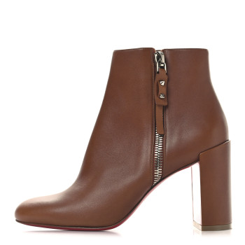 CHRISTIAN LOUBOUTIN Calfskin Ziptotal 85 Ankle Boots 39 Cuoio