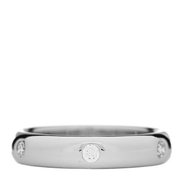 CARTIER 18K White Gold 6 Diamond Stella Band Ring 52 6