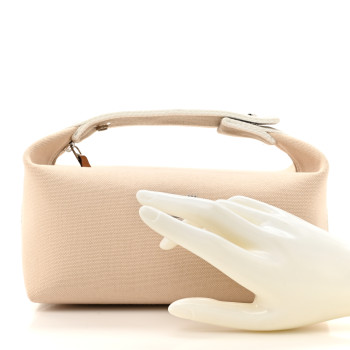 HERMES Canvas Small Bride-A-Brac Pouch Natural